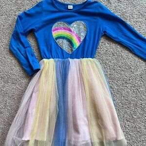 Rainbow Sequin Tulle Dress (Size 6-7)